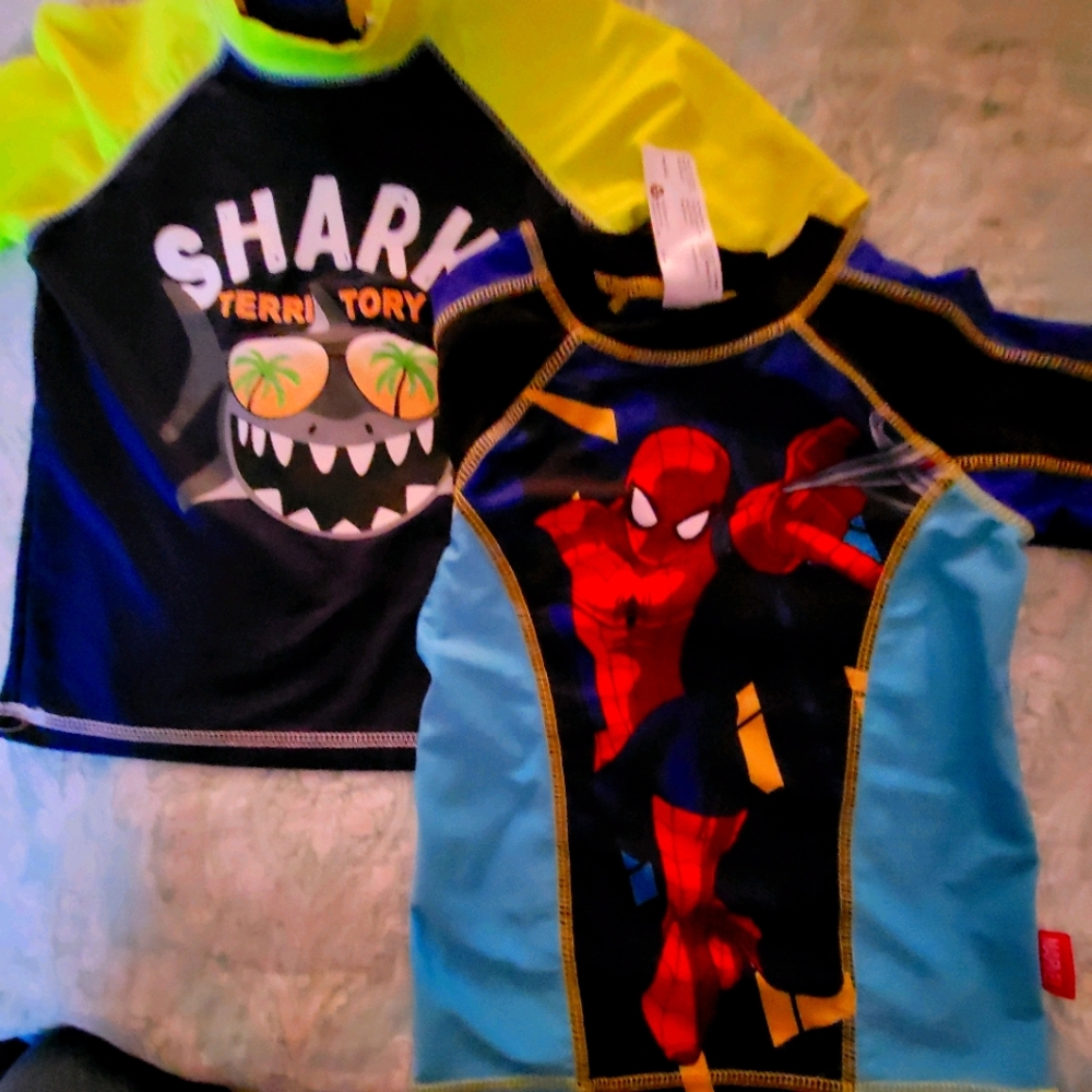 2 rash guards 3t and 4t
